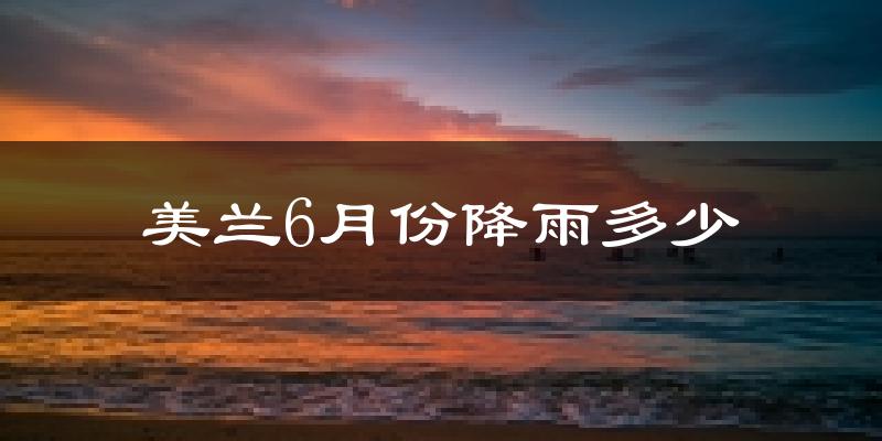 美兰6月份降雨多少?