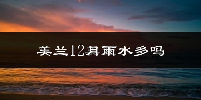 美兰12月雨水多吗?